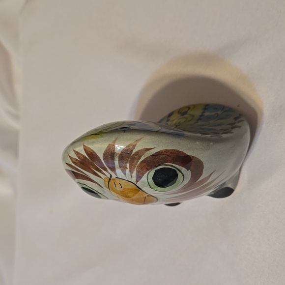 Tonala Mexican Pottery, Owl, Medium sized, Signed, Blue, Handmade, Hand painted - Picture 8 of 11